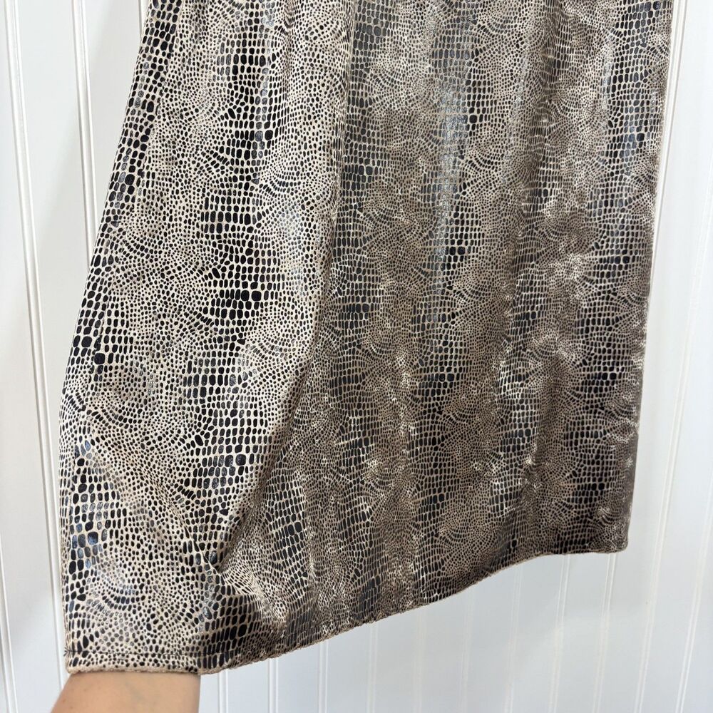 Vtg 90s Slip Dress Sz 4 Textured Velvet Snake Y2K Kennedy Mob Wife Chic Neutral - Picture 5 of 15